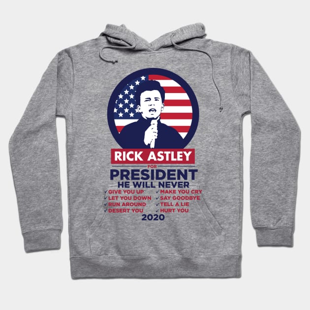 Rick Astley For President 2020! Hoodie by ericb